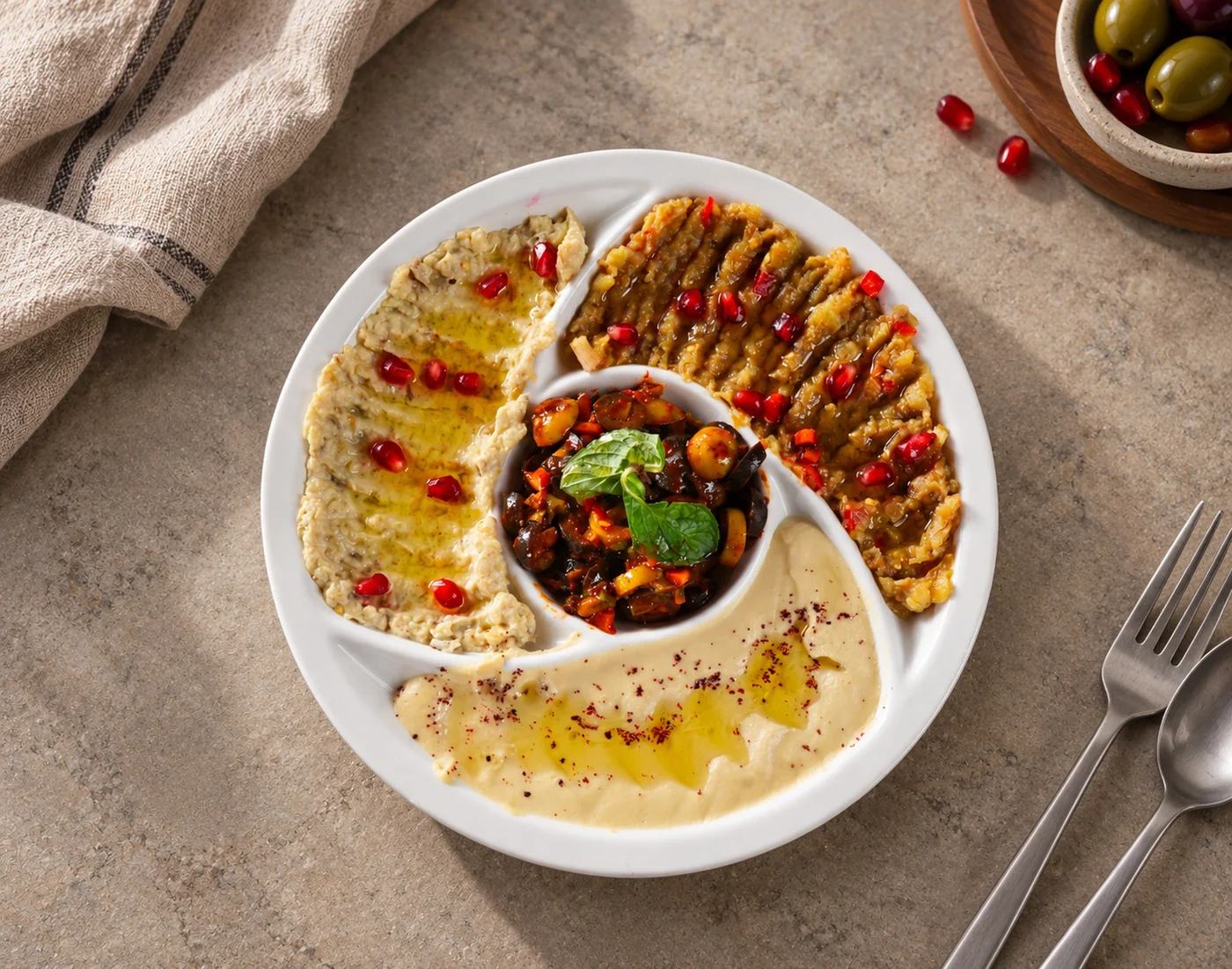 Mixed appetizers to share at the table